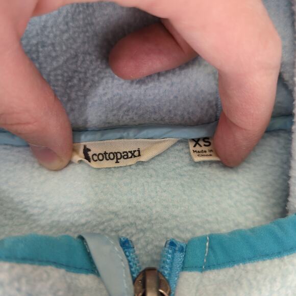 Cotopaxi Teca‎ Hooded Half Zip Pullover Fleece Jacket Women's Size XS Blue Green - Picture 8 of 9